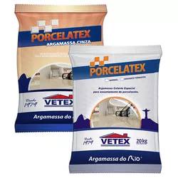 Argamassa Porcelatex Interno e Externa 20kg Vetex - FLUZÃO CONSTRUÇÃO