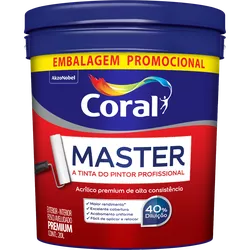 TINTA CORAL MASTER BRANCO 20 LITROS BALDE - FLUZÃO CONSTRUÇÃO