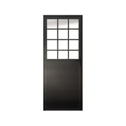 PORTA PALACE SOFT PRETA QUADRICULADA 210X86CM 1 FO... - FLUZÃO CONSTRUÇÃO
