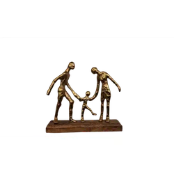 ESCULTURA FAMÍLIA GOLD MADEIRA / ALUMÍNIO - FLUZÃO CONSTRUÇÃO