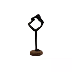 ESCULTURA YOGA PRETA MADEIRA/ALUMÍNIO - FLUZÃO CONSTRUÇÃO