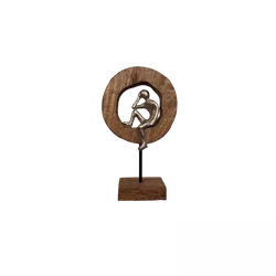 ESCULTURA MOON PENSADOR MADEIRA/ALUMÍNIO - FLUZÃO CONSTRUÇÃO