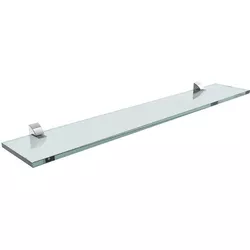 PRATELEIRA 10X60 DE VIDRO RETO COM SUPORTE CROMADO... - FLUZÃO CONSTRUÇÃO