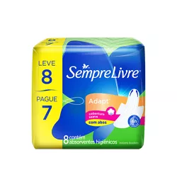 ABSORVENTE ADAPT SUAVE COM ABAS 8 UNIDADES - PADRÃO FONZAR