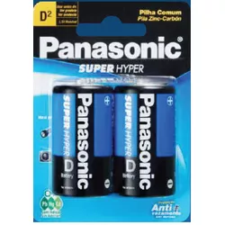 PILHA PANASONIC COMUM GRANDE D COM 2 UNIDADES - ... - PADRÃO FONZAR