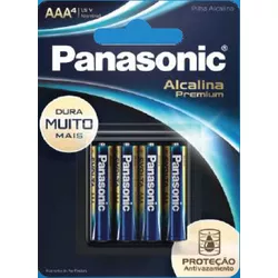 PILHA PANASONIC ALCALINA PREMIUM AAA COM 4 UNIDAD... - PADRÃO FONZAR