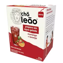 CHÁ GELADO LEÃO MORANGO COM LARANJA 25 G COM 10 SA... - PADRÃO FONZAR
