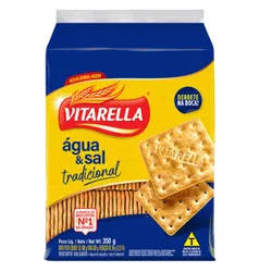 BISCOITO VITARELLA AGUA E SAL 350 G - PADRÃO FONZAR