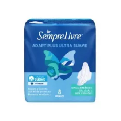 ABSORVENTE ADAPT PLUS SUAVE COM ABAS 8 UNIDADES - PADRÃO FONZAR