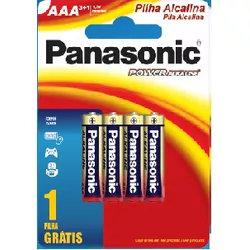 PILHA PANASONIC ALCALINA PALITO AAA LEVE 4 P AGUE - PADRÃO FONZAR