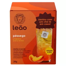 CHA LEAO PESSEGO DRINKS 20 G C/ 10 SAQ. ( 42385 ) - PADRÃO FONZAR