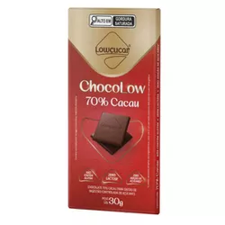 CHOCOLATE 70% CACAU LOWÇUCAR 300 G ( DP 10X30G ) - PADRÃO FONZAR