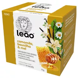 CHA LEAO CAMOMILA, BAUNILHA E MEL 15 G C/ 10 SAQ (... - PADRÃO FONZAR