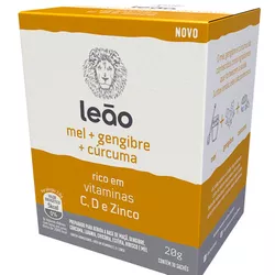 CHA LEAO MEL+GENGIBRE+CURCUMA VITAMINICO 20 G C/ 1... - PADRÃO FONZAR