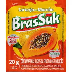 REFRESCO BRASSUK LARANJA C/ MAMÃO 15X20 G (4615) - PADRÃO FONZAR
