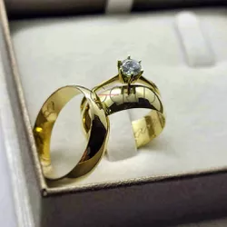Par de Alianças Tradicional 6 mm em Ouro 14K - ALT... - Gerlu Joias