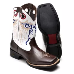Bota Masculina Texana Country Cano Médio Couro Lux... - GH CALÇADOS