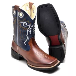Bota Masculina Texana Country Cano Médio Couro Lux... - GH CALÇADOS