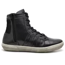 Tênis Bota Casual Cano Alto Couro Masculino - GH CALÇADOS