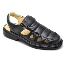 Sandália Masculina Ortopedica Antistress Couro - GH CALÇADOS