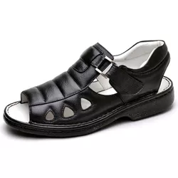 Sandália Masculina Ortopedica Antistress Couro - GH CALÇADOS
