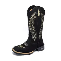 Bota Texana Country Feminina Cano Alto Couro Glite - GH CALÇADOS