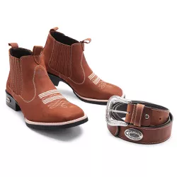 Kit Bota Country Cano Curto + Cinto Country - GH CALÇADOS