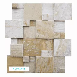 Mosaico Pedra Natural Alfa A16 30X30 Branco Mescla... - GLOBAL PEDRAS