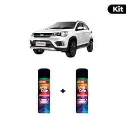 KIT SPRAY AUTOMOTIVO - BRANCO SOLIDO POL + VERNIZ ... - Gon Tintas