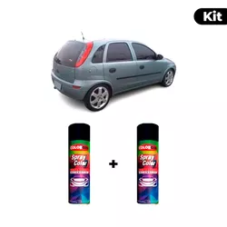 KIT SPRAY AUTOMOTIVO - CINZA VIRGO 2003 POL + VERN... - Gon Tintas