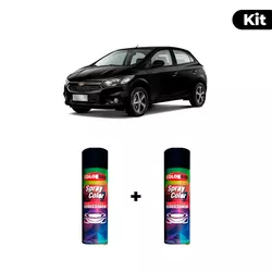 KIT SPRAY AUTOMOTIVO - PRETO GLOBAL 2012 POL + VER... - Gon Tintas