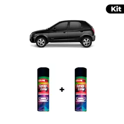KIT SPRAY AUTOMOTIVO - PRETO LISZT 1994/04 POL + V... - Gon Tintas