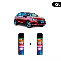 KIT SPRAY AUTOMOTIVO - VERMELHO CARMIN POL + VERN... - Gon Tintas