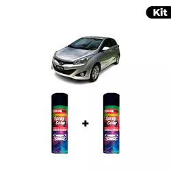 KIT SPRAY AUTOMOTIVO - PRATA R5S 2013 POL + VERNIZ... - Gon Tintas
