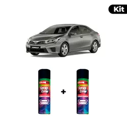KIT SPRAY AUTOMOTIVO - CINZA COSMOPOLITAN POL + VE... - Gon Tintas