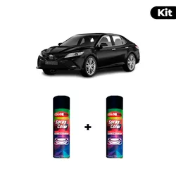 KIT SPRAY AUTOMOTIVO - PRETO PEROLA 1999 POL + VER... - Gon Tintas