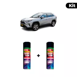 KIT SPRAY AUTOMOTIVO - SILVER SKY POL + VERNIZ RAP... - Gon Tintas