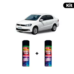 KIT SPRAY AUTOMOTIVO - BRANCO CRISTAL 1995 POL + V... - Gon Tintas