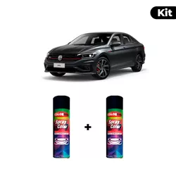KIT SPRAY AUTOMOTIVO - CINZA PLATINUM 2016 POL + V... - Gon Tintas
