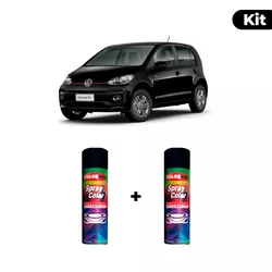 KIT SPRAY AUTOMOTIVO - PRETO NINJA 1995/96 POL + V... - Gon Tintas