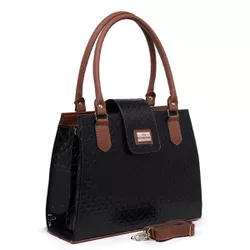 Bolsa Feminina Estilo Pasta de Ombro Social Em Quadrada CAFÉ ESCURO - Gouveia Costa - 142 - GOUVEIA COSTA