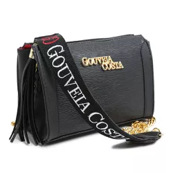 Bolsa Feminina Festa Transversal corrente Dourada Preta - Gouveia Costa - 261 - GOUVEIA COSTA