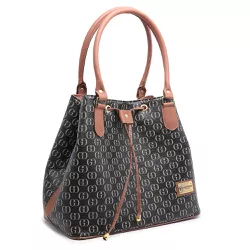 Bolsa Feminina Estilo Saco Grande De Ombro estampada Preta - Gouveia Costa - 112 - GOUVEIA COSTA