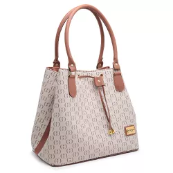 Bolsa Feminina Estilo Saco Grande De Ombro estampada Bege - Gouveia Costa - 110 - GOUVEIA COSTA