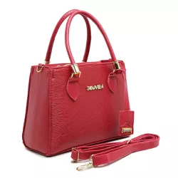Bolsa Luxo Feminina Vermelha Baú Alça de Mão e Transversal - Gouveia Costa - 091 - GOUVEIA COSTA