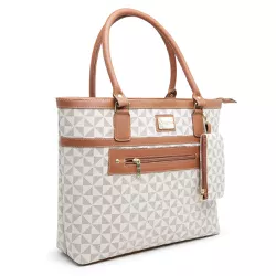 Bolsa Feminina Estilo Sacola Grande De Ombro estampada Bege - Gouveia Costa - 172 - GOUVEIA COSTA