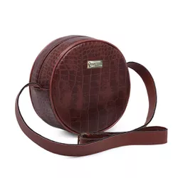 Bolsa Paris Pequena Tiracolo Feminina Redonda cor Caramelo - Gouveia Costa - 273 - GOUVEIA COSTA