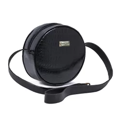 Bolsa Paris Pequena Tiracolo Feminina Redonda cor Preta - Gouveia Costa - 270 - GOUVEIA COSTA