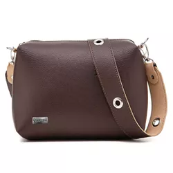 Bolsa Necessaire Feminina Alça regulável Transversal cor Café - Gouveia Costa - 240 - GOUVEIA COSTA