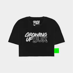 CAMISETA OVERSIZED SUX CROPPED PRETA WILD - Growing Up Sux